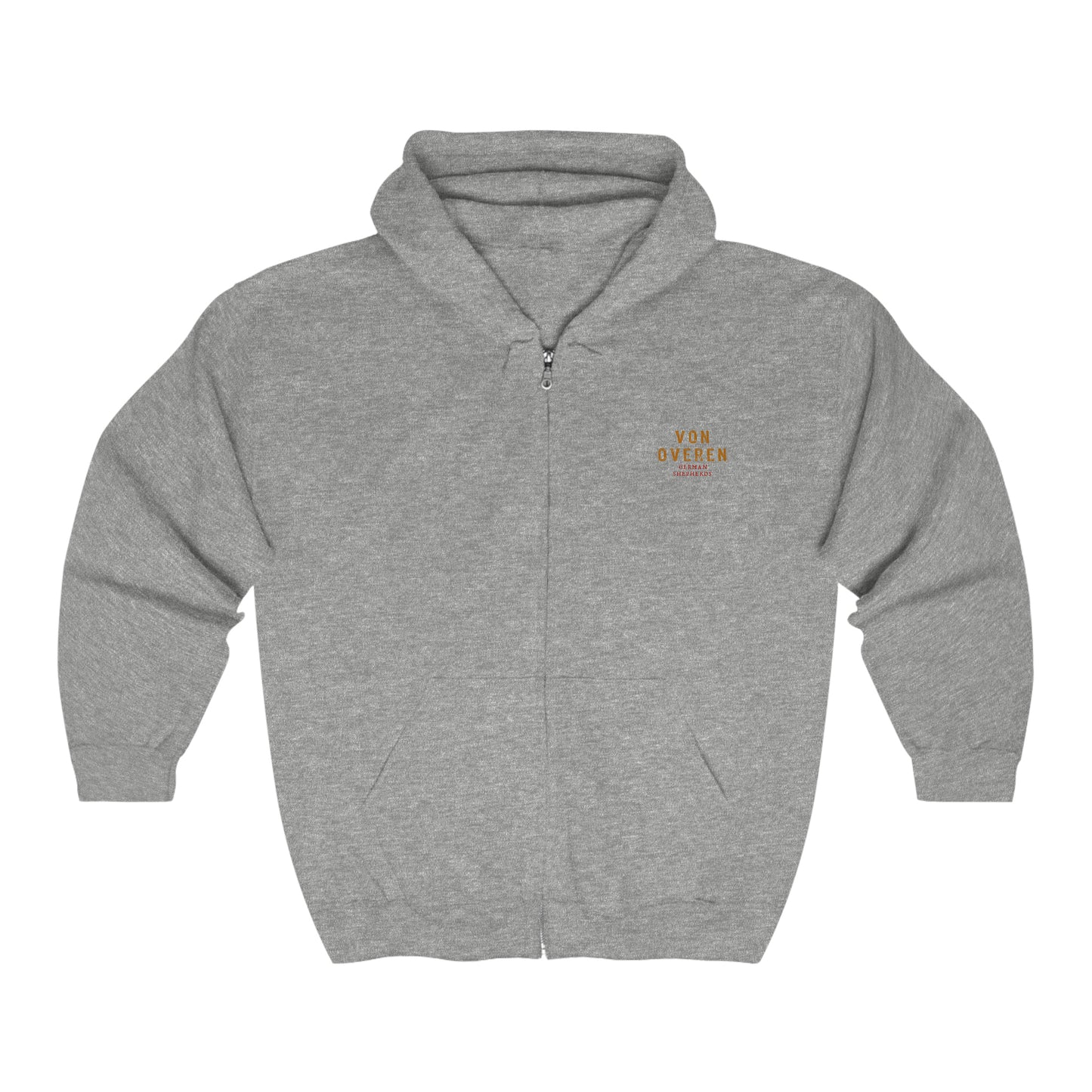 Von Overen Unisex Heavy Blend™ Full Zip Hooded Sweatshirt (kennel name on front)
