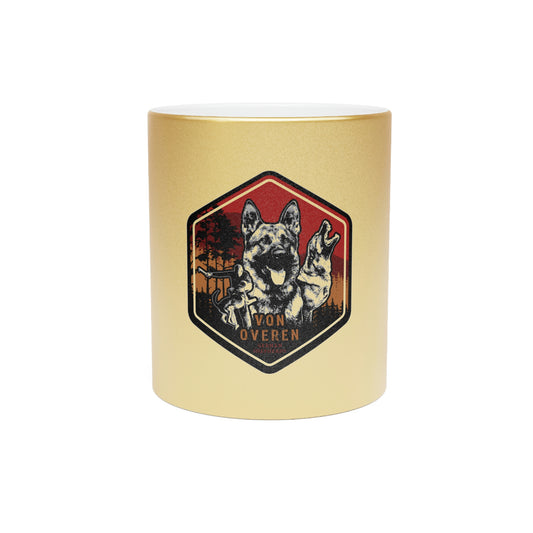 Von Overen German Shepherd logo Metallic Mug (Silver\Gold)